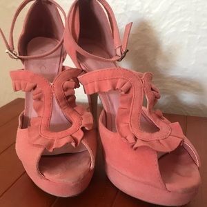 Coral peep-toe platform sandal, s 38